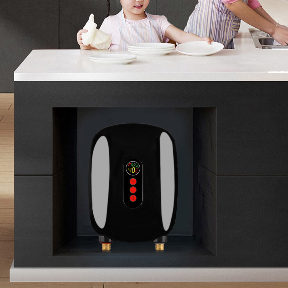 220V Electric Tankless Home Hot Water Heater Whole House Instant Heating 6500W