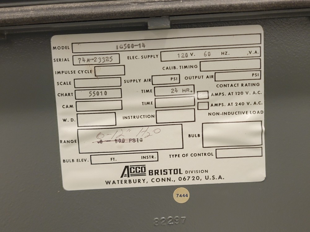 Bristol Chart Recorder Model No.1G500-14 Pre-owned