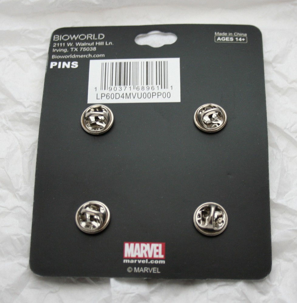 Marvel Comics Deadpool 4 Hat Lapel Pin Set New MOC Bioworld
