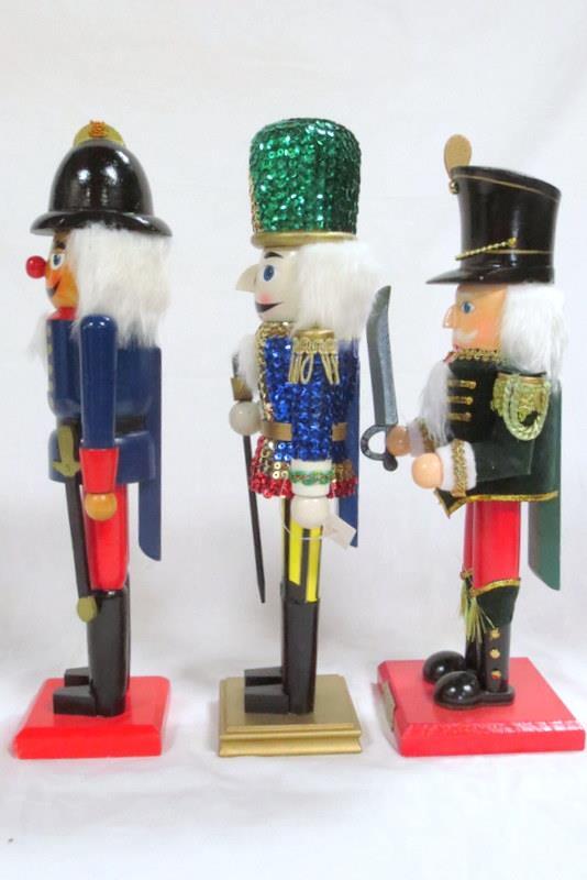 3 Nice Looking Wooden Nutcrackers - Approx. 15" tall