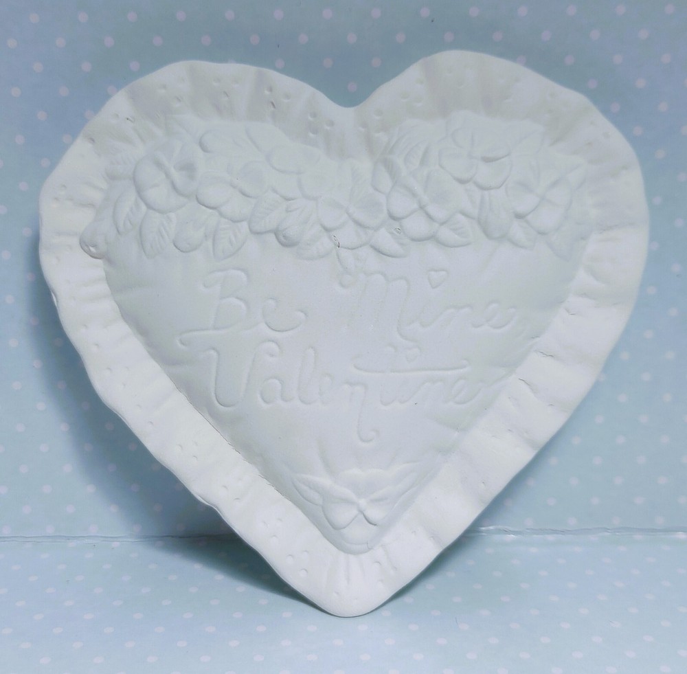 Valentine Heart "Be Mine" ~ Ceramic Bisque Ready to Paint