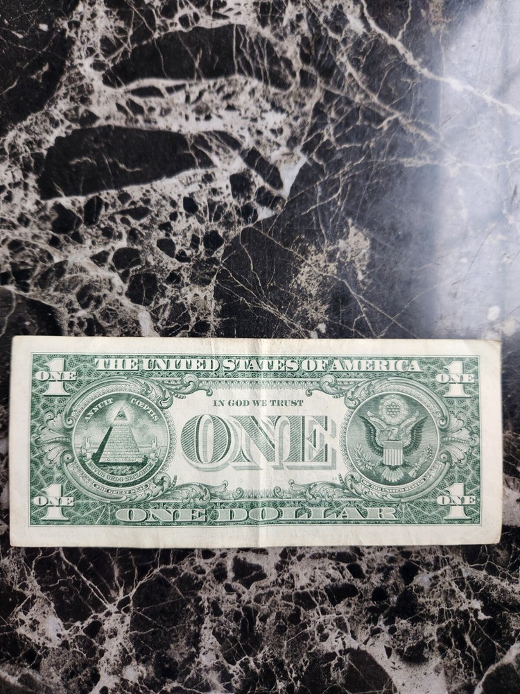 rare $1 banknote. printing error. star