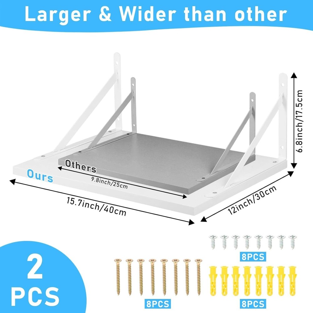 2 Pcs Projector Wall Mount Shelf Projector Floating Shelf Projector Rack Hold...