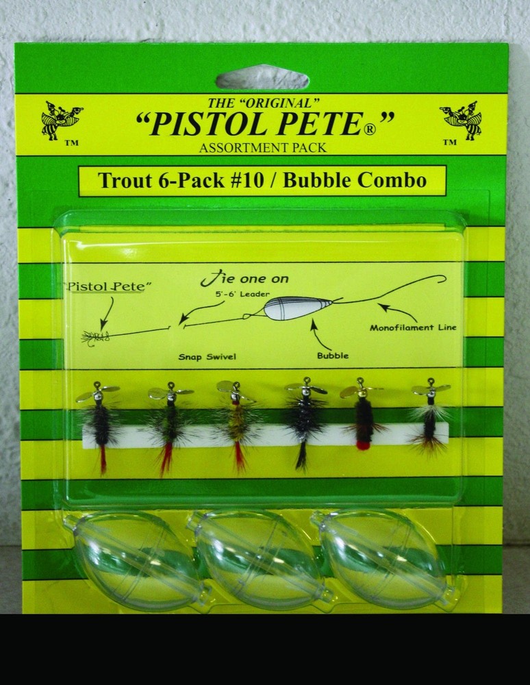 Pistol Pete Trout with Bubbles (6-Pack), Size-10