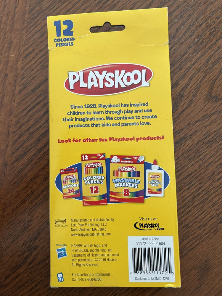 Playskool Colored pencils (12) with construction paper 100 ct