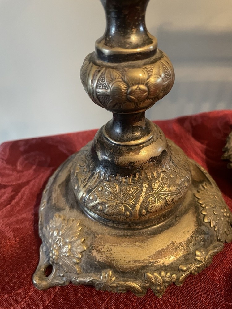 Antique Silver Plated Sabbath Candle Sticks