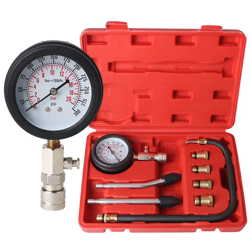 Pressure Gauge Gasoline Engine Compression Meter Automotive Cylinder Tester Kit