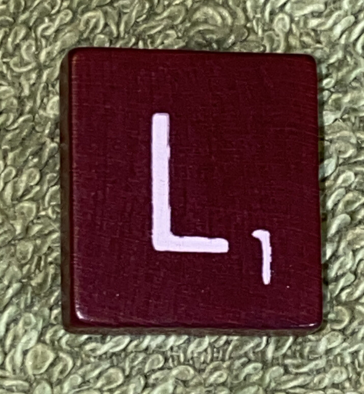 Vintage Deluxe Edition Scrabble Game - Red Letter Tile “L” Replacement Piece