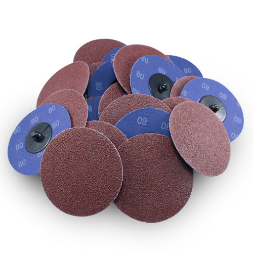 100 Pack - 3" 80 Grit A/O Quick Change Sanding Disc Black Hawk, Type R Roloc