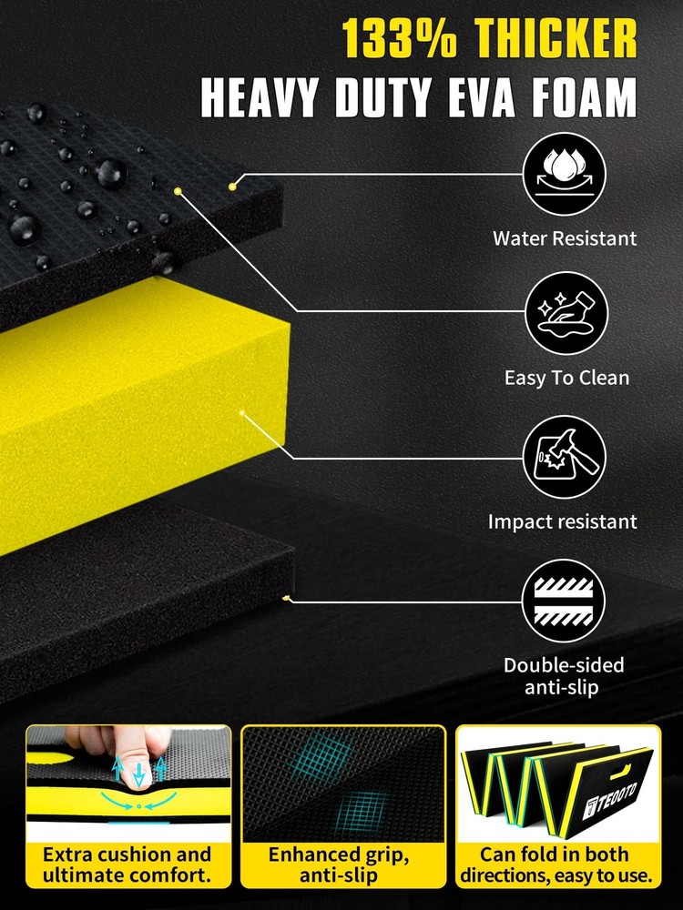 1.2" Extra Thick Foldable Kneeling Pad with Handle & Storage Belt, 5 Fold Mul...