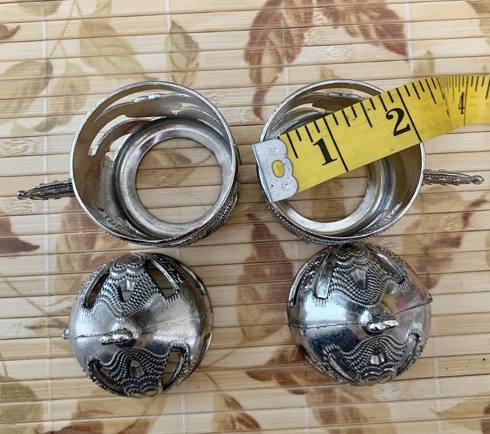 Traditional Turkish Lot Of Silver Tone Mini Serving Ware