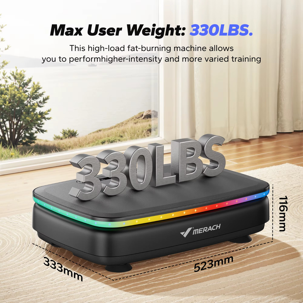 Vibration Plate Exercise Machine with Light Body Workout Power Vibrate Drainage