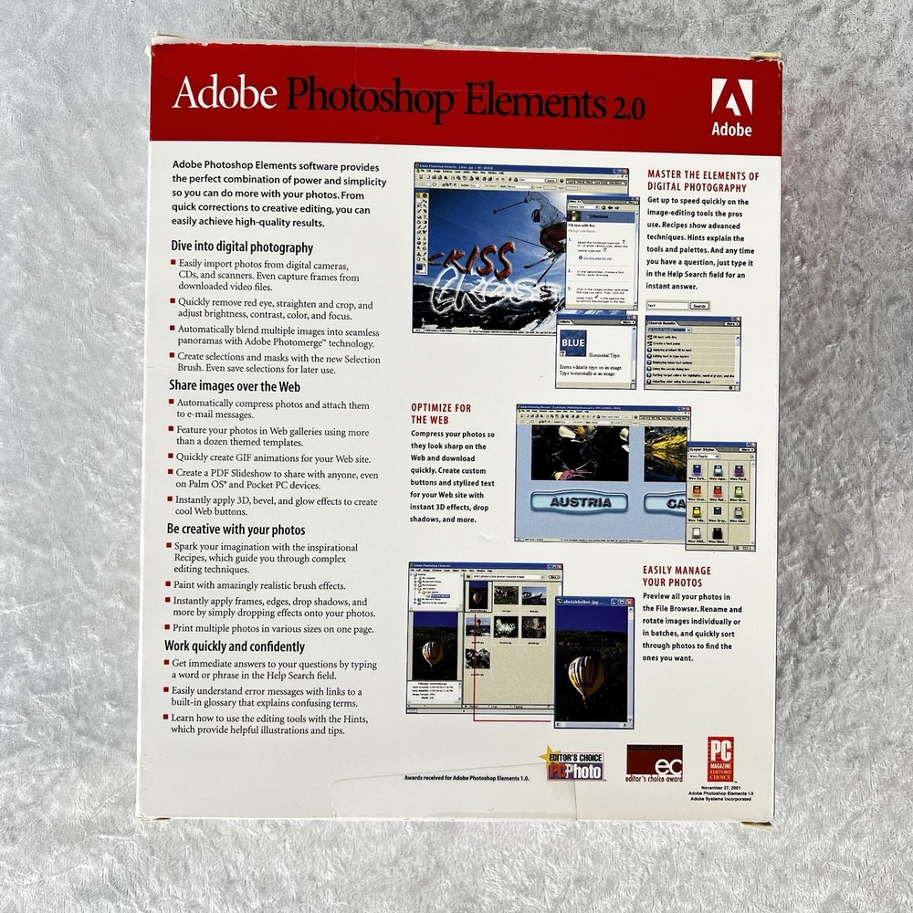 Adobe Photoshop Elements 2.0 - PC/Mac - 49230366 - New, Open Box