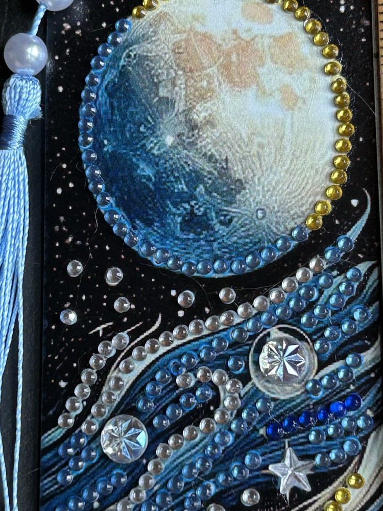 Handcrafted Diamond Art Design Bookmark With Tassel Thin Plastic