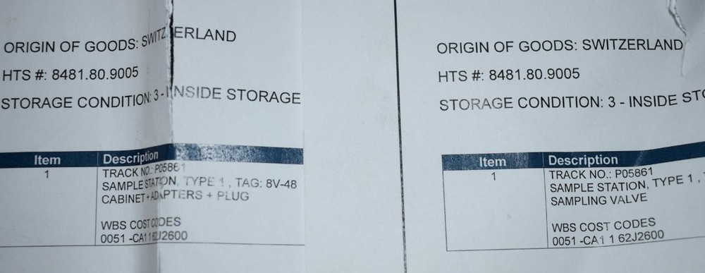 Biar Sampling Systems In-Line Sample Station w/ Sampling Valve 8V-48 ++ NEW