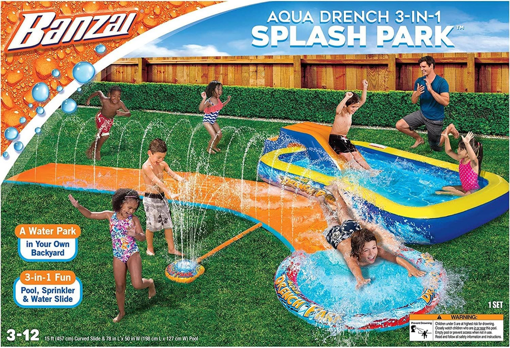 Aqua Drench 3-In-1 Splash Park, Multi