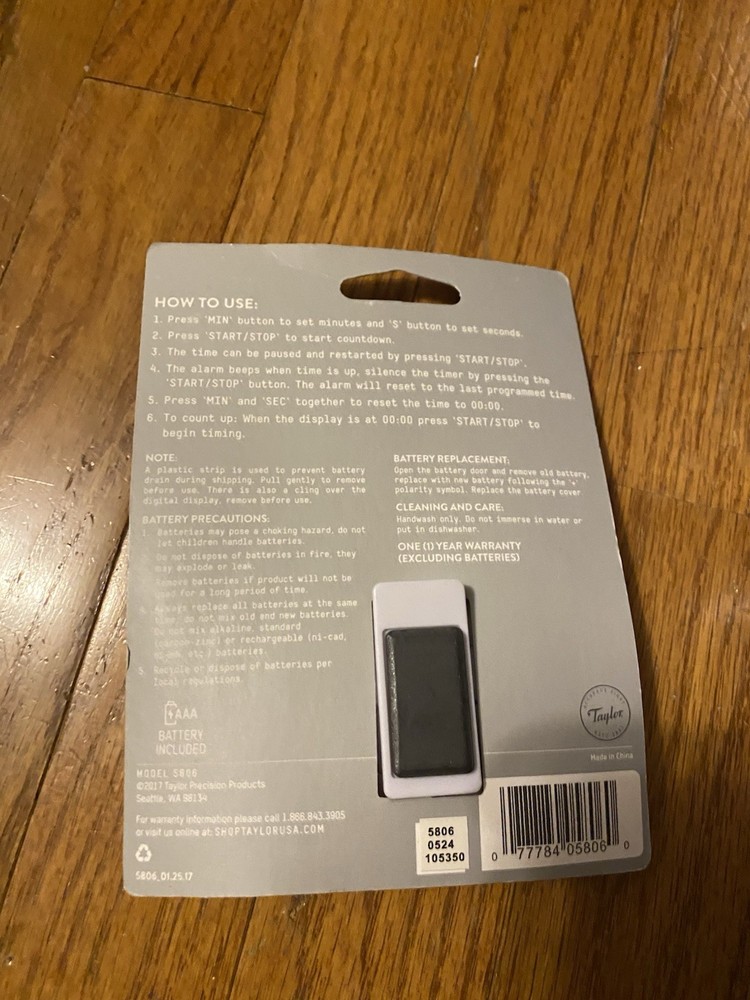 Taylor Digital Timer General Purpose. Model 5806