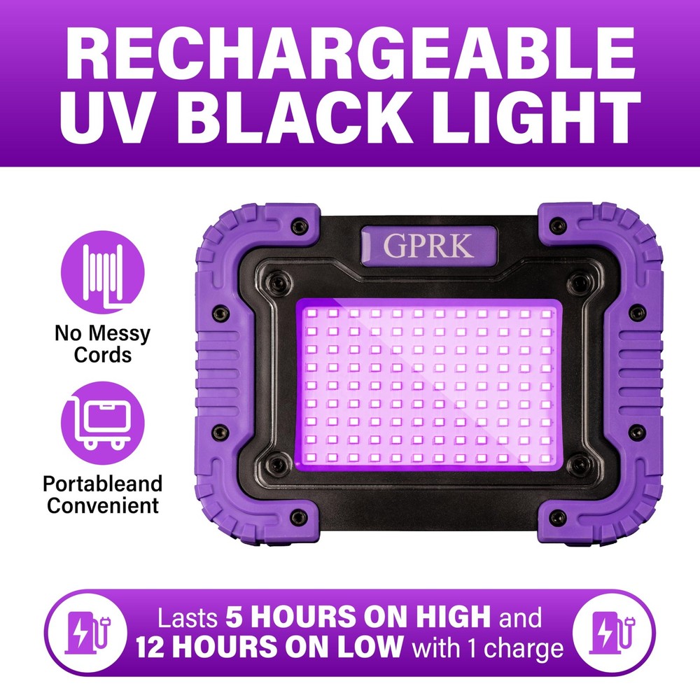 Rechargeable Black Light - Battery-Powered UV Blacklight,