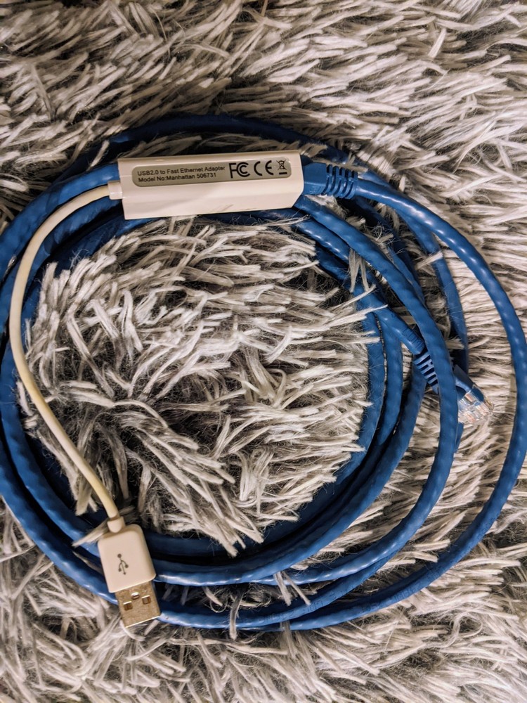 Ethernet Cable + Manhattan USB 2.0 Adapter