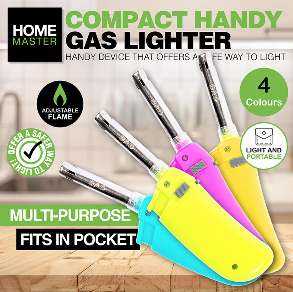 Handy Compact BBQ Kitchen Lighter Fire Refillable Adjustable Flame Butane Gas