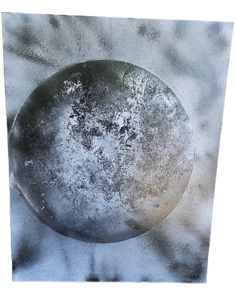 Handmade Spray Painted Moon Artwork 16x20"