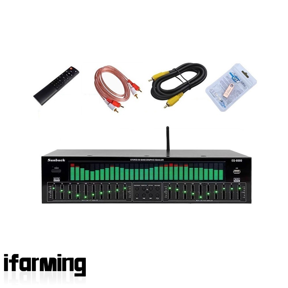 EQ8000 LED EQ Equalizer Optical Fiber Coaxial Digital Audio Decoder Processor