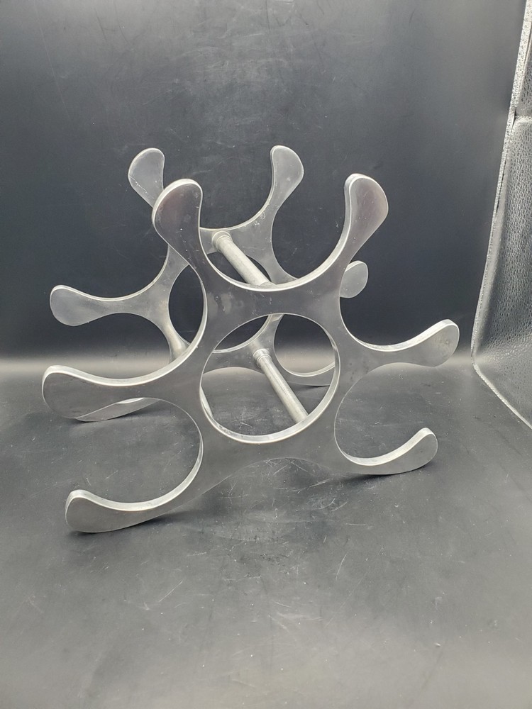Polished Aluminum 6 Bottle Wine Rack BB57