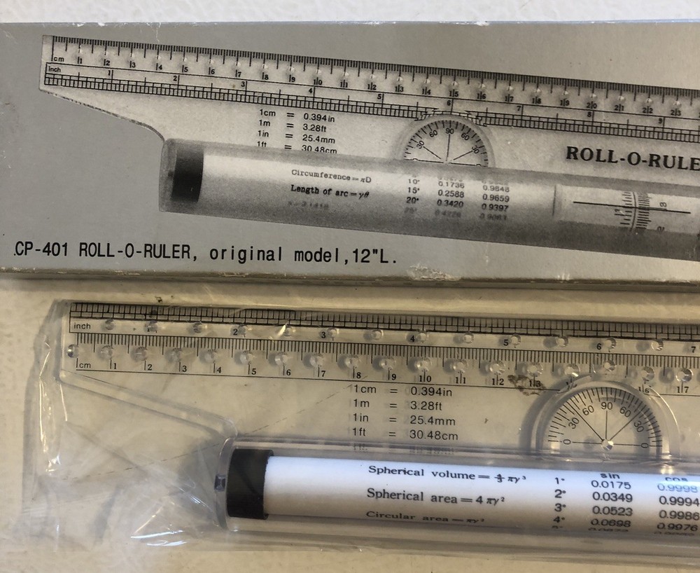 Roll-O-Ruler Rolling Drafting Ruler 12" CP-401 Model New In Box
