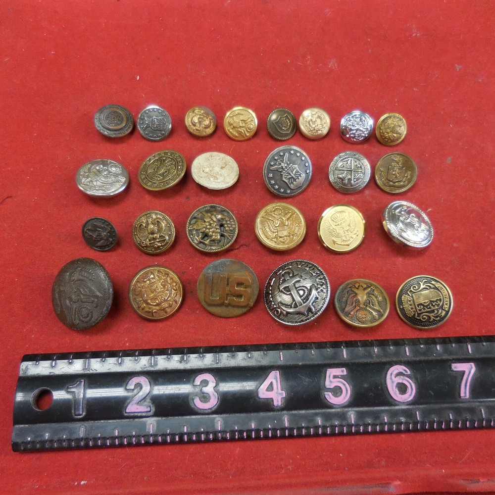 GROUP OF 26 MILITARY BUTTONS