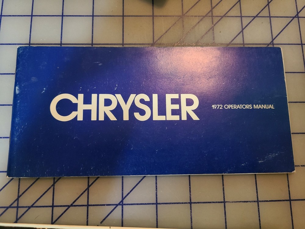 1972 Chrysler Owners Manual Original