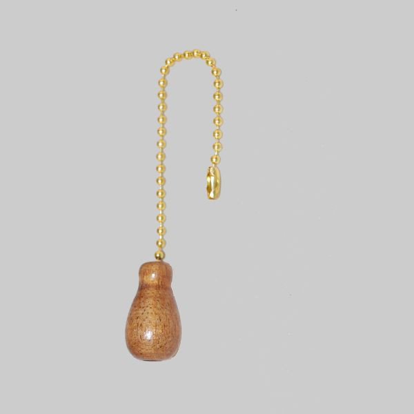 Wood knob pull for pull chain switches 31102K