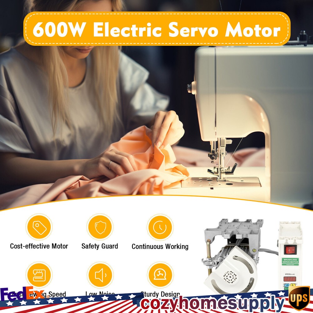 Brushless Sewing Machine Servo Motor 600W Energy Saving