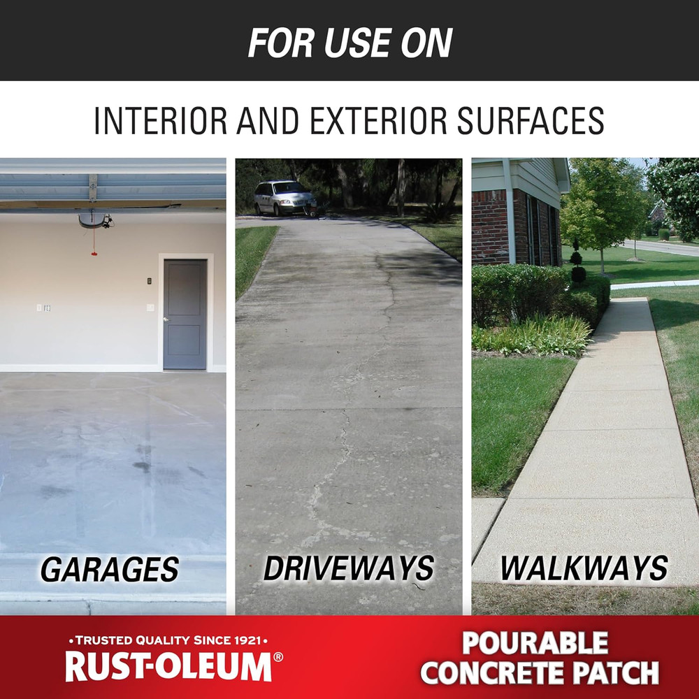 Rust-Oleum 369667 Pourable Concrete Patch, 5 Lb Pail