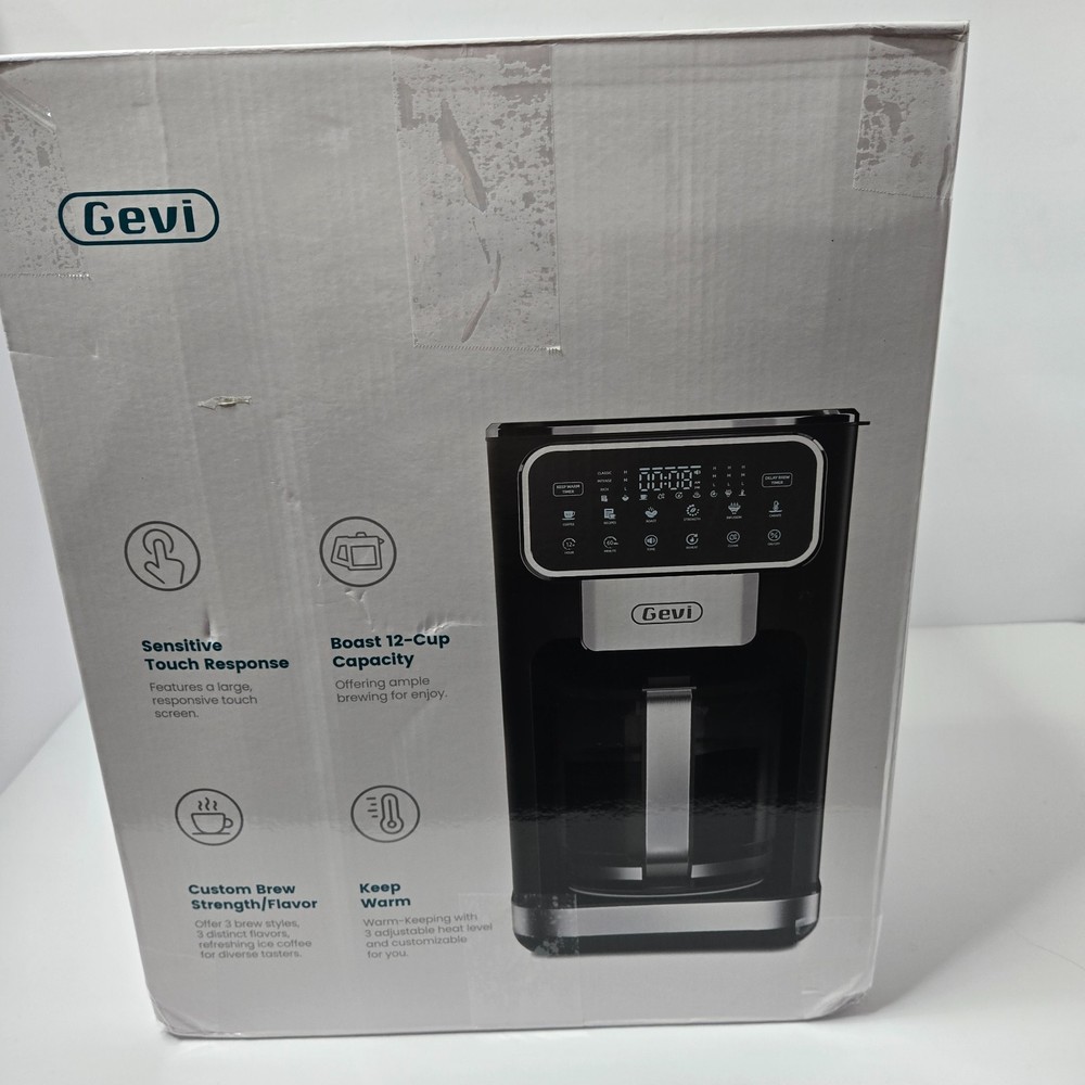 Gevi 12 Cup Drip Coffee Maker with Touchscreen