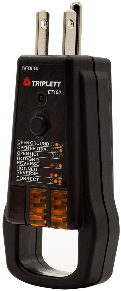 ET100 GFCI Outlet/Receptacle Tester with 5 Visual Indicators