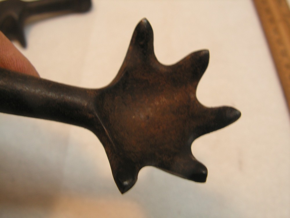 Vintage Antique Wrought Iron Fireplace Fire Pit Tool replacement ends paws, Coal