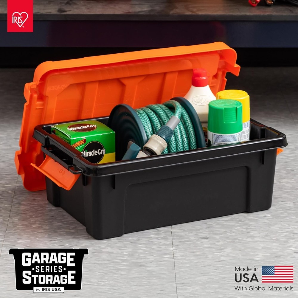 3 Gallon Lockable Storage Bins with Lids, 5 Pack - , Heavy Duty, Stackable Co...