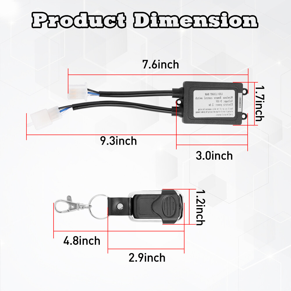 Wireless Remote Control ON/Off Switch Strobe For LED Work Light Bar Off Road ATV