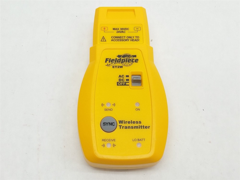 FIELDPIECE ET2W HVAC HVACR ACCESSORY HEAD WIRELESS TRANSMITTER 100ft RANGE LOT 6