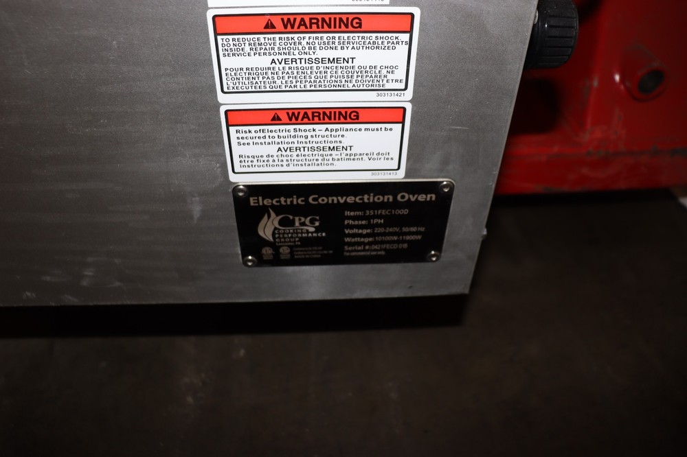 CPG 351FEC100E, Electric Full Size Single Stack Convection Oven, 1PH, 208/230V