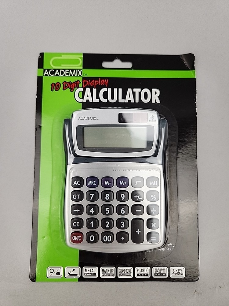 Academix 10 Digit Solar Powered Calculator