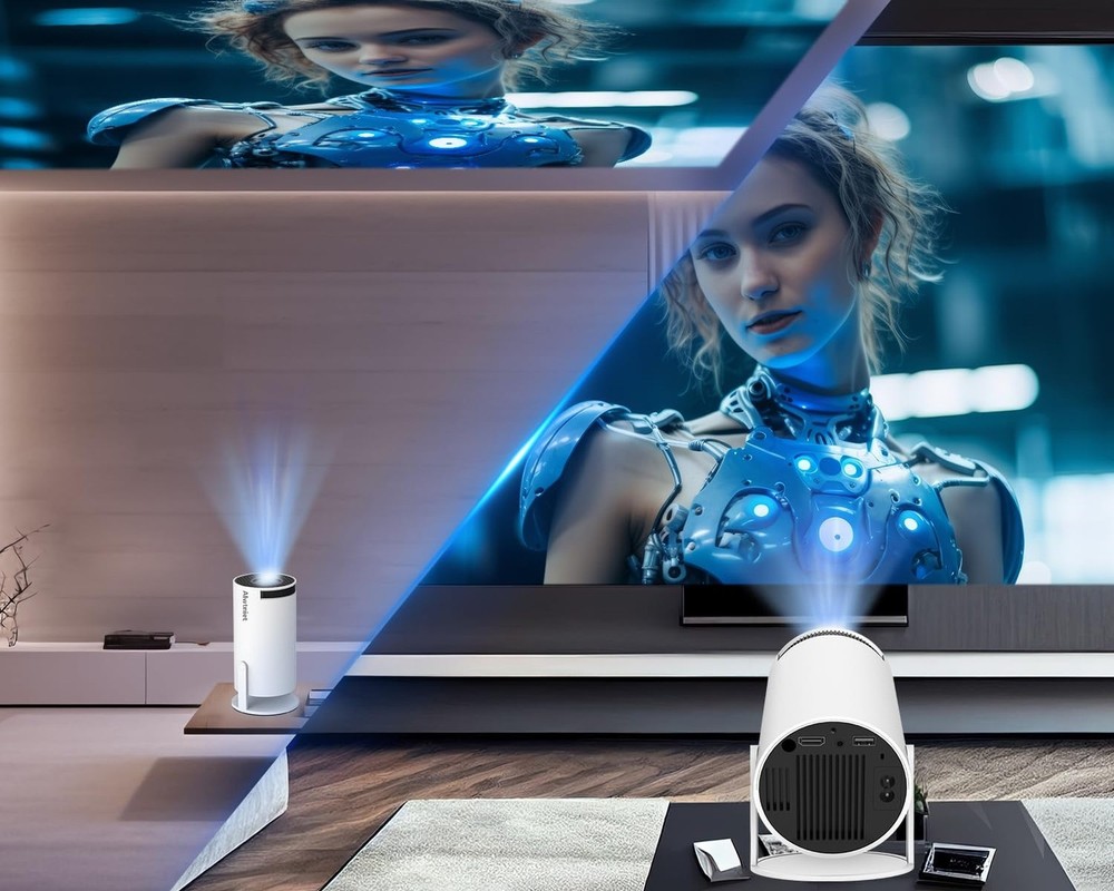Portable Projector 4K 1080P Full HD Support, Mini Projector with Android 11, ...