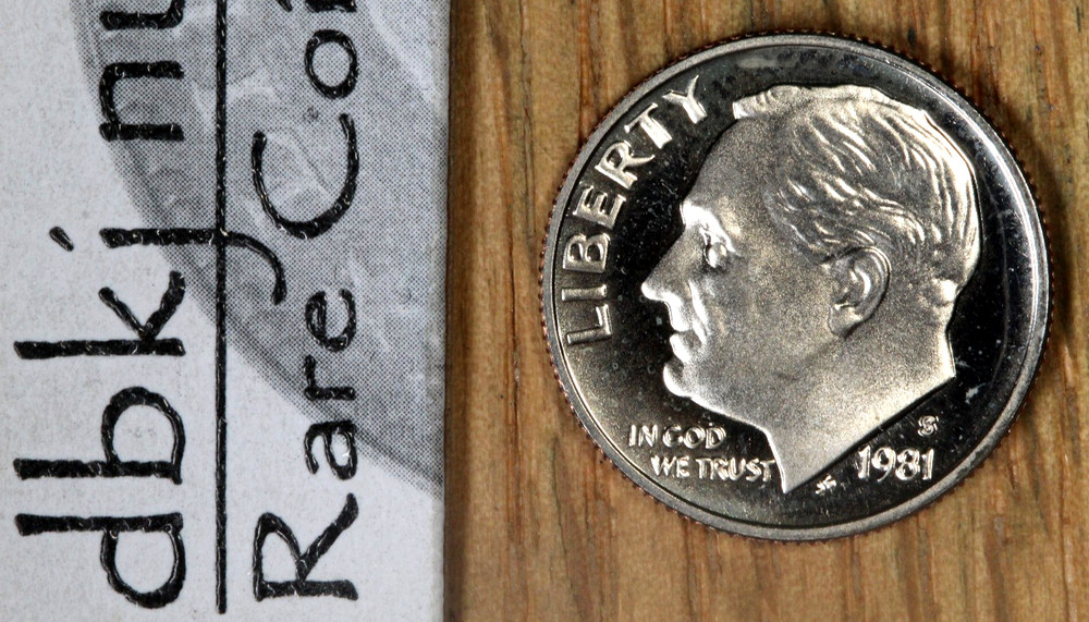 1981 S - Proof - Roosevelt Dime 10¢ - Type 2 , Flat - Clad dbkjA