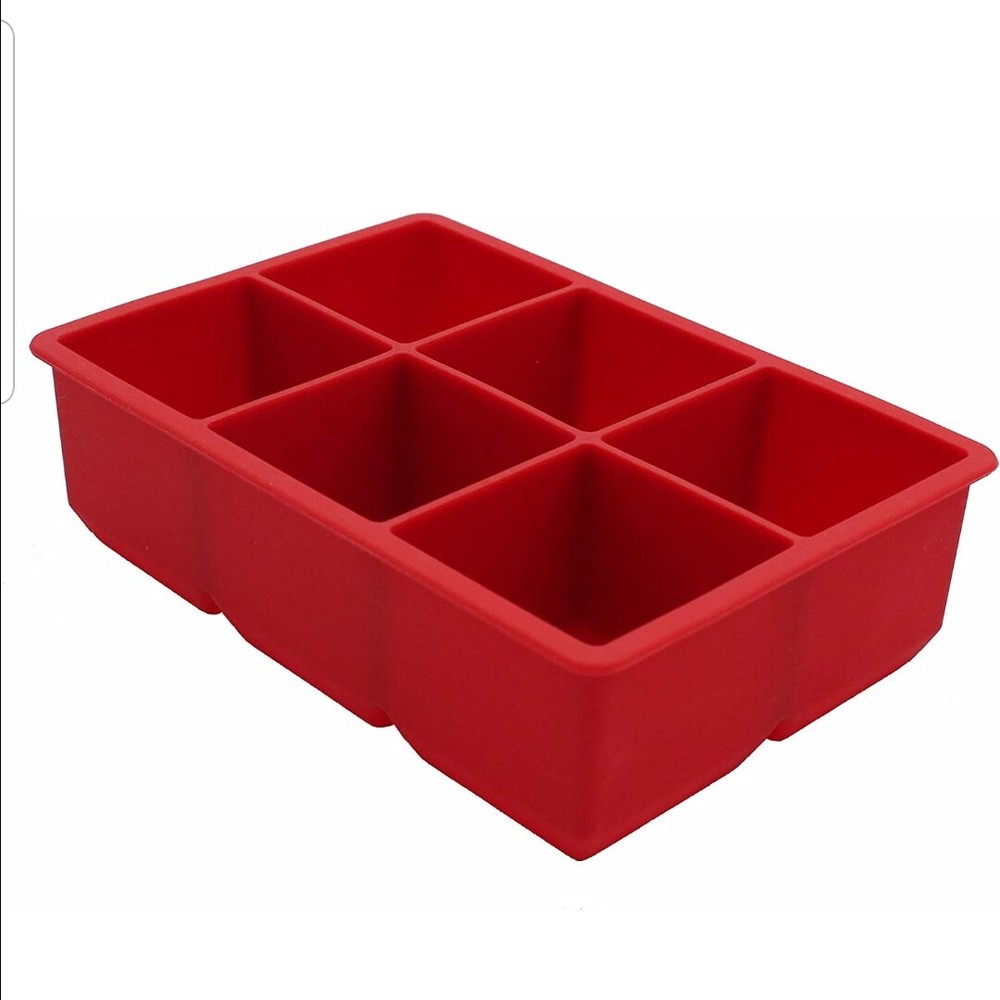 Silicone Ice Ball Maker Pieces, Small & Large Square Ice Cube Molds Tangs
