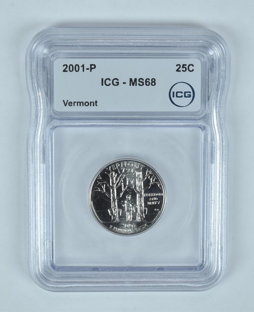 2001-P Washington State Quarter Vermont MS68 ICG