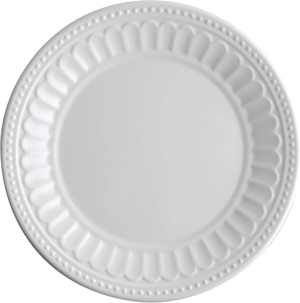 UPware 12-Piece Melamine Dinnerware Set, Includes Dinner Plates, Salad White