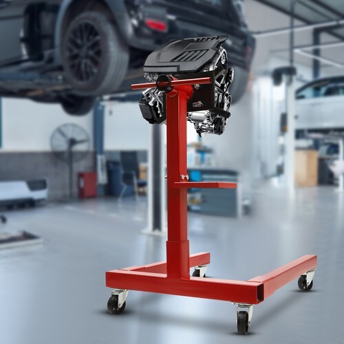 Rotating Engine Stand 360° Adjustable Head 1,250 lb Capacity Red