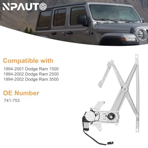 Power Window Regulator with Motor Replacement for 94-02 Dodge Front Driver Side