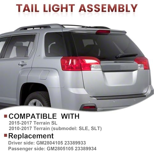 Tail lights Assembly Compatible with 2010-2017 GMC Left Side 10-17 Outer