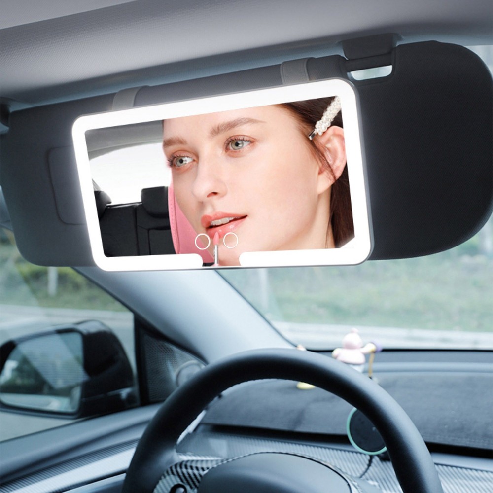 Rechargeable Vanity Mirror For Car Sun Visor With 3 Light Modes Type-C Charging